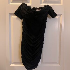 Mistress Rocks Black Off the Shoulder Corset Mini Dress. Worn once. 

Size M